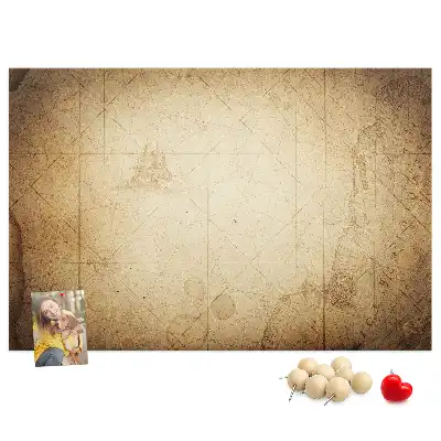 Old World Map Printed Cork Board