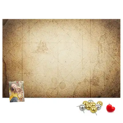 Old World Map Printed Cork Board