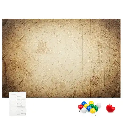 Old World Map Printed Cork Board