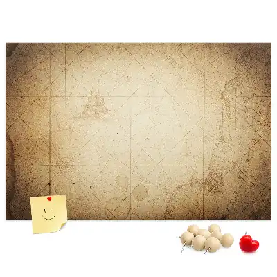 Old World Map Printed Cork Board