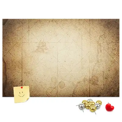 Old World Map Printed Cork Board