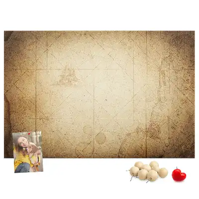 Old World Map Printed Cork Board