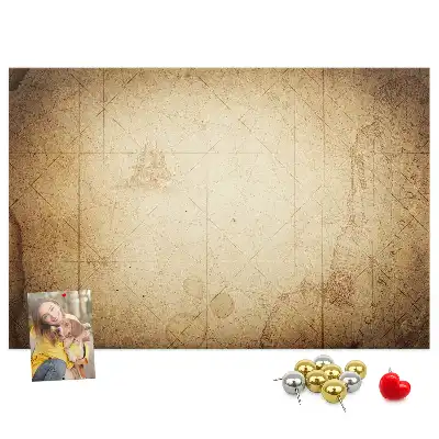 Old World Map Printed Cork Board