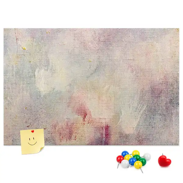 Printed cork memo board with painted abstraction