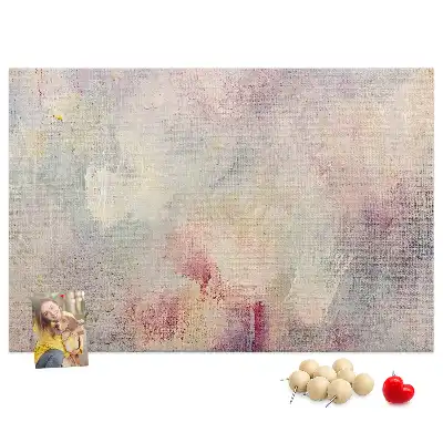 Printed cork memo board with painted abstraction
