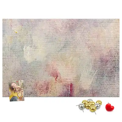 Printed cork memo board with painted abstraction
