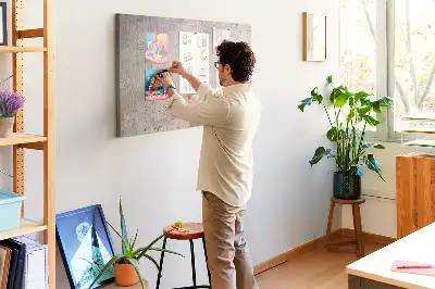 Printed cork memo board with painted abstraction