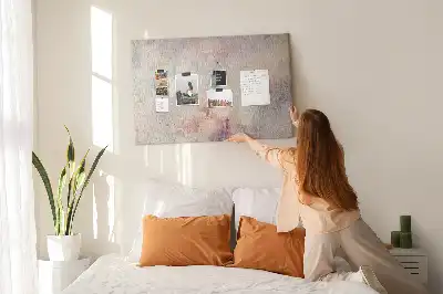 Printed cork memo board with painted abstraction