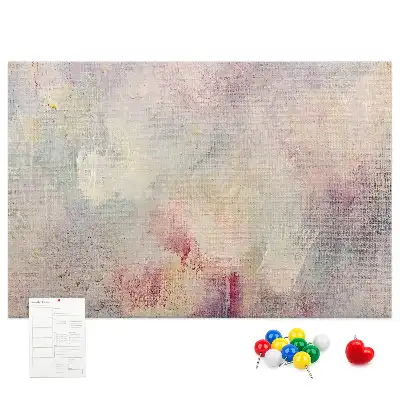 Printed cork memo board with painted abstraction