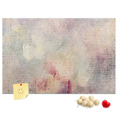Printed cork memo board with painted abstraction