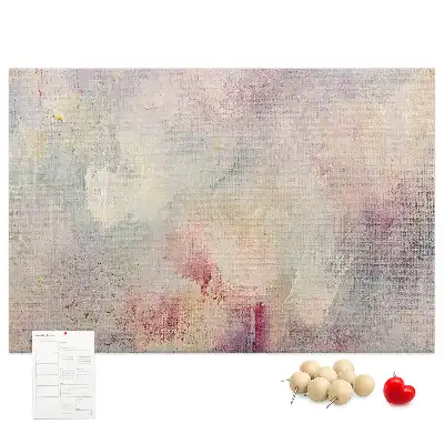 Printed cork memo board with painted abstraction