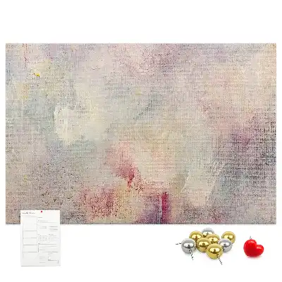 Printed cork memo board with painted abstraction