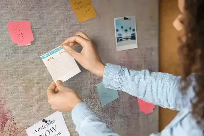 Printed cork memo board with painted abstraction