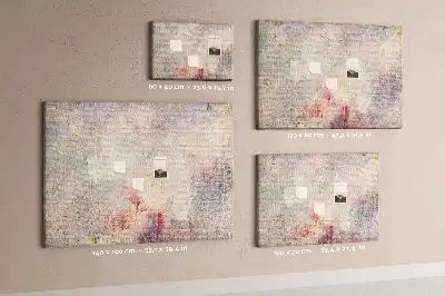 Printed cork memo board with painted abstraction