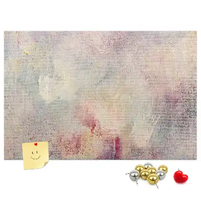 Printed cork memo board with painted abstraction