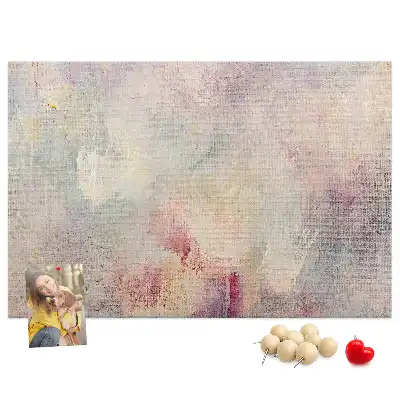 Printed cork memo board with painted abstraction