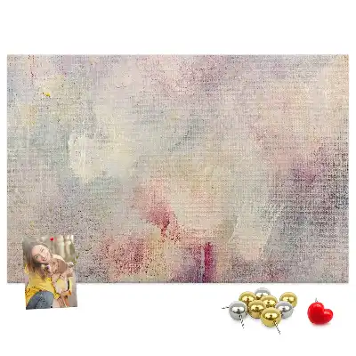 Printed cork memo board with painted abstraction