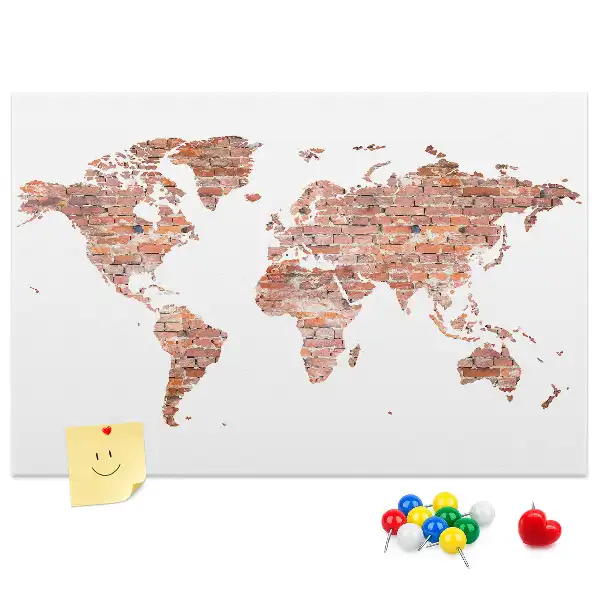 Cork memo board Old brick map