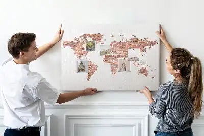 Cork memo board Old brick map