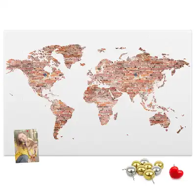 Cork memo board Old brick map