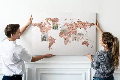 Cork memo board Old brick map