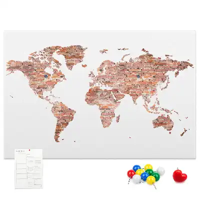 Cork memo board Old brick map
