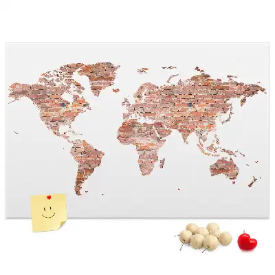 Cork memo board Old brick map