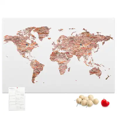 Cork memo board Old brick map