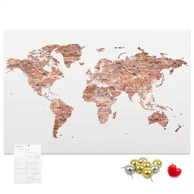 Cork memo board Old brick map
