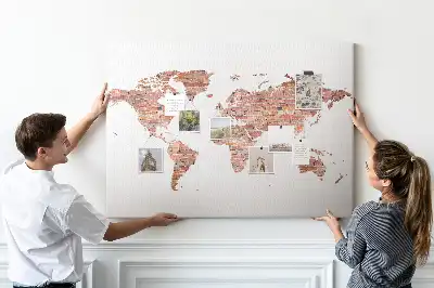Old brick map cork memo board