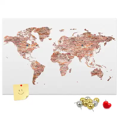 Old brick map cork memo board