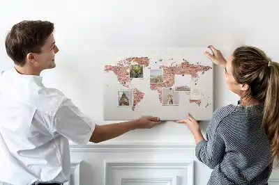 Cork memo board Old brick map