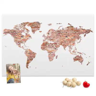 Cork memo board Old brick map
