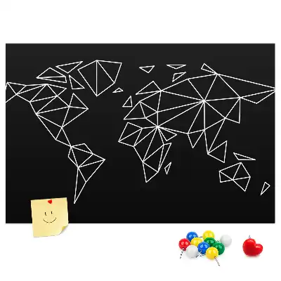 Printed Cork Board Modern world map