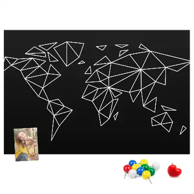 Modern World Map Printed Cork Board