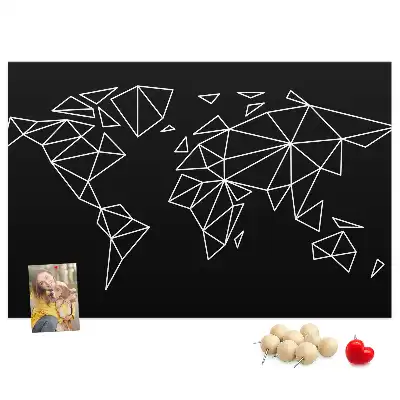 Modern World Map Printed Cork Board
