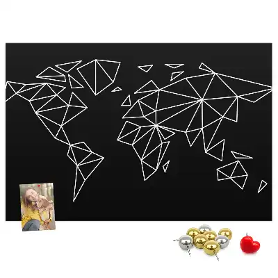 Modern World Map Printed Cork Board