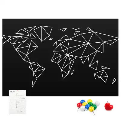 Printed Cork Board Modern world map