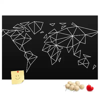 Modern World Map Printed Cork Board