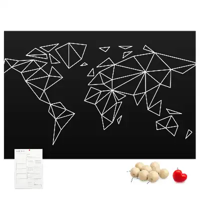Printed Cork Board Modern world map