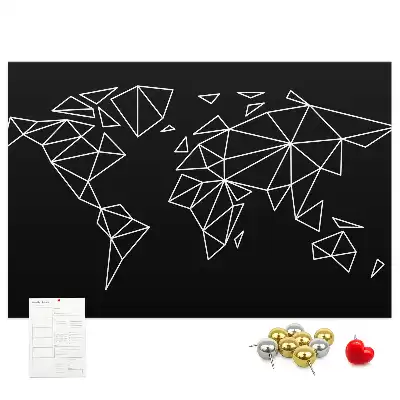 Printed Cork Board Modern world map