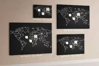 Modern World Map Printed Cork Board