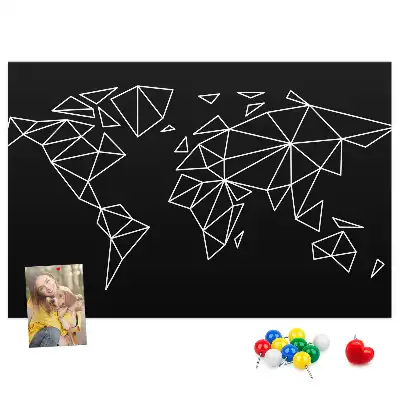 Modern World Map Printed Cork Board