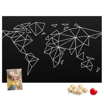 Printed Cork Board Modern world map