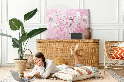Printed Cork Memo Board Blooming flowers
