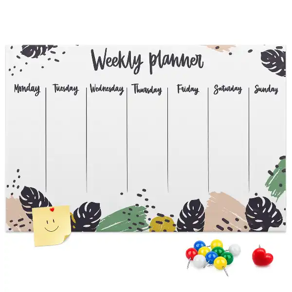 Cork memo board Tropical weekly planner
