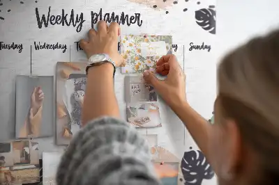 Cork memo board Tropical weekly planner