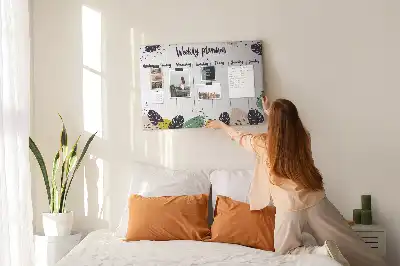 Cork memo board Tropical weekly planner