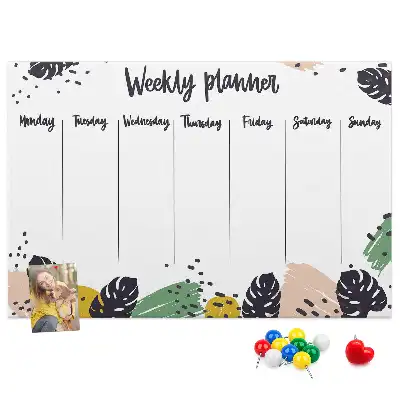 Cork memo board Tropical weekly planner
