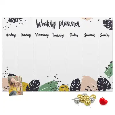 Cork memo board Tropical weekly planner